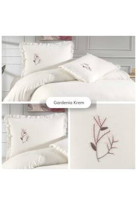 Gardenia El İşi Nakışlı %100 Pamuklu Çift Kişilik Nevresim Takımı (Ekru) - 6