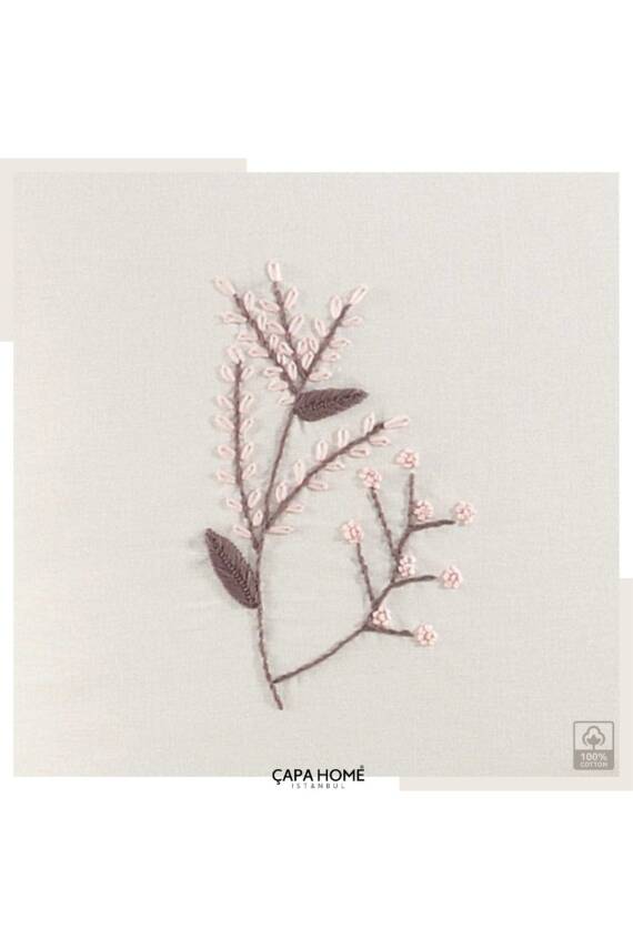 Gardenia El İşi Nakışlı %100 Pamuklu Çift Kişilik Nevresim Takımı (Ekru) - 7