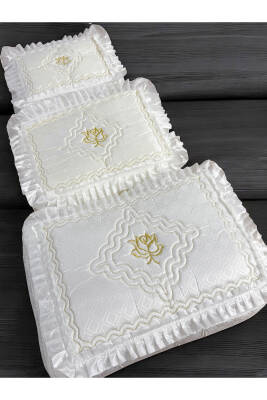 Gelin Modeli Bohça Söz Nişan Hurcu Çeyizlik 3'lü Set (Ekru) - 3