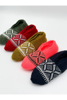 Kadın El İşi Model Yün Örgü 5 Adet Patik Çeyizlik Bohçalık Hediyelik (ASORTİ) - 2