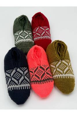 Kadın El İşi Model Yün Örgü 5 Adet Patik Çeyizlik Bohçalık Hediyelik (ASORTİ) - 3