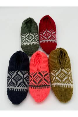 Kadın El İşi Model Yün Örgü 5 Adet Patik Çeyizlik Bohçalık Hediyelik (ASORTİ) - 4