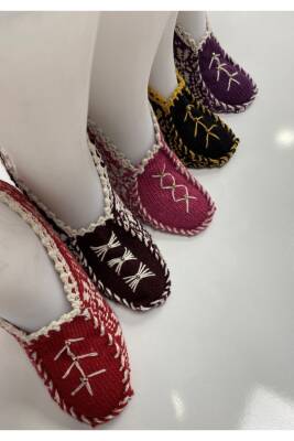 Kadın Yün Örgü 5 Adet Pamuklu Patik Çeyizlik Hediyelik Bohçalık (ASORTİ) - 3