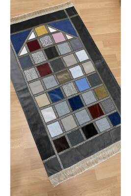 Kırkyama Patchwork Astarlı Kadife Çeyizlik Hediyelik Seccade (BEJ)