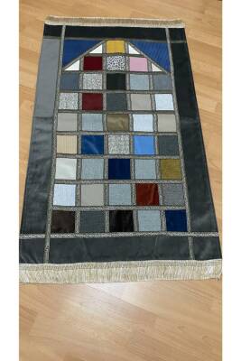 Kırkyama Patchwork Astarlı Kadife Çeyizlik Hediyelik Seccade (BEJ) - 3