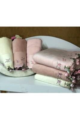 Mnt Kadife Küpeli 6'lı Havlu Seti (Asorti)