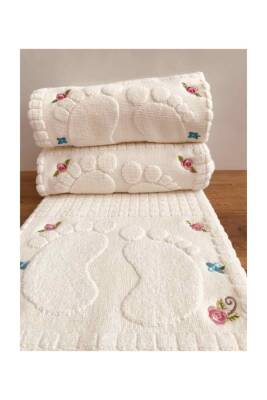 Nakışlı Ayak Havlusu Pamuk 3 Tane Ölçü: 50x70