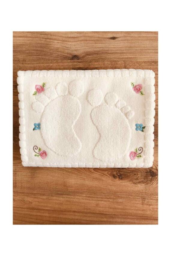 Nakışlı Ayak Havlusu Pamuk 3 Tane Ölçü: 50x70 - 2