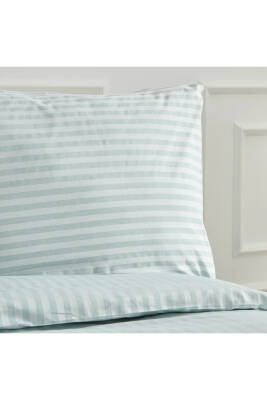 Naturel  Stripe Pamuk Çift Kişilik Nevresim Takımı (Yeşil) - 4