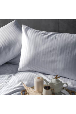 Naturel  Stripe Pamuk Çift Kişilik Nevresim Takımı (Gri) - 6