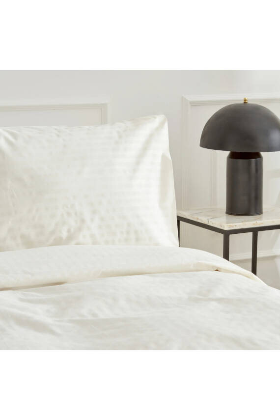 Naturel  Stripe Pamuk Çift Kişilik Nevresim Takımı (Ekru) - 4