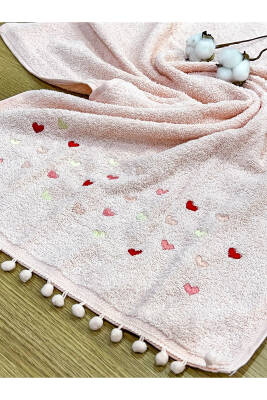 Ponponlu Kalp Nakışlı 6'lı 30x50 Mutfak Havlu Seti (ASORTİ) - 6