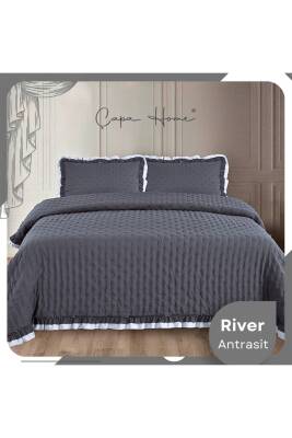 River Tek Kişilik Yatak Örtüsü (Antrasit)