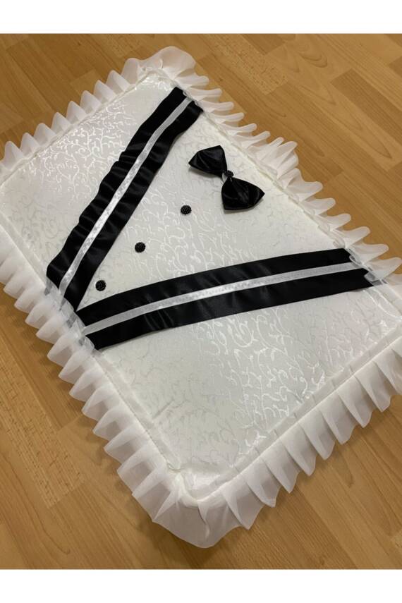 STD Damat Figürlü Bohça 60x40 Söz Nişan Hurcu Çeyizlik Klasik (Ekru) - 1