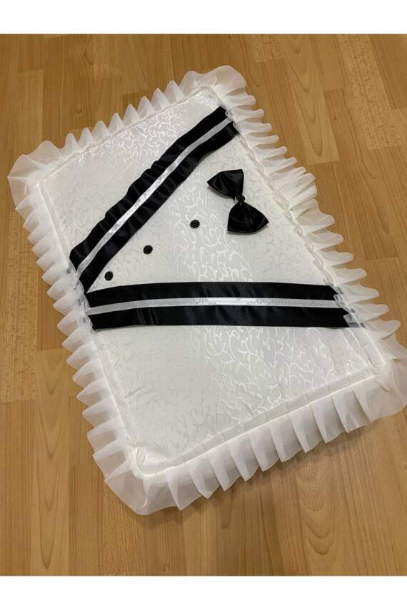 STD Damat Figürlü Bohça 60x40 Söz Nişan Hurcu Çeyizlik Klasik (Ekru) - 2