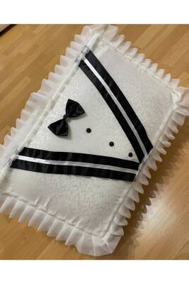 STD Damat Figürlü Bohça 60x40 Söz Nişan Hurcu Çeyizlik Klasik (Ekru) - 3